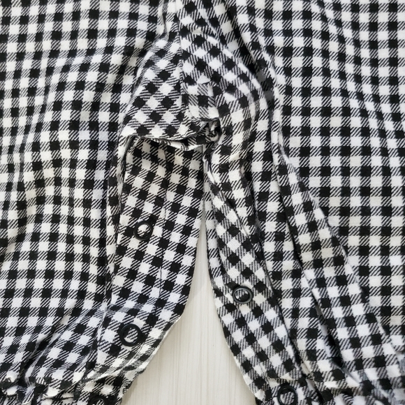 Chez Ami Doggie Black and White Checked Baby Toddler Romper Overalls 12 Months - Picture 4 of 5